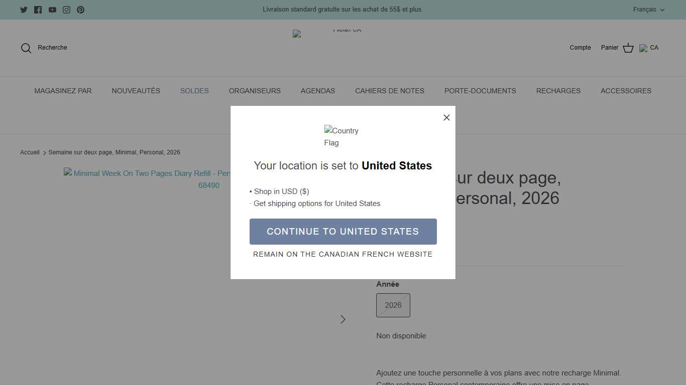 Semaine sur deux page, Minimal, Personal, 2026 Filofax – Filofax CA